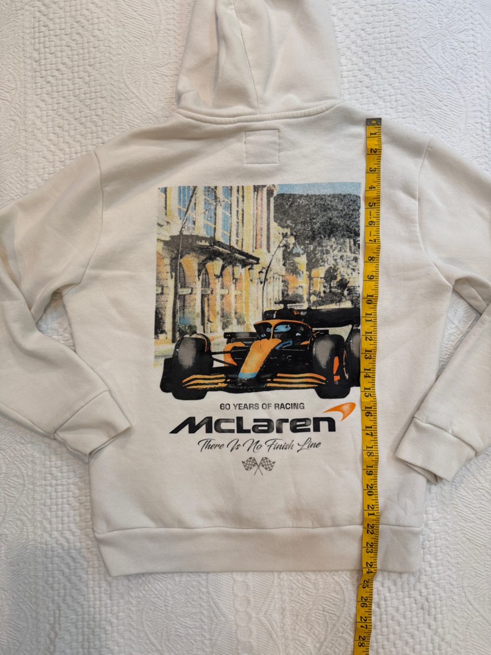 Hollister x McLaren F1 Formula One 60 Years Hoodie Pullover Sweatshirt XS White - Picture 6 of 6